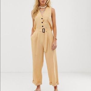 ASOS design sleeveless boilersuit with ope…